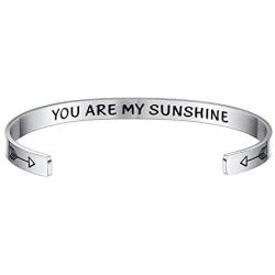 Vinjewelry Motivational Encouragement Bracelet Cuff Bangle Friend Gifts Ideas Women Personalized Jewelry Stainless Steel