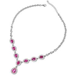 Shop LC Delivering Joy Bridal Statement Necklace Glass Crystal Earrings Bracelet Wedding Fashion Prom Jewelry Sets for Women 20'' 7.5''
