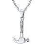 HUANIAN Mens Womens 18K Gold Plated Stainless Steel Industrial Hammer Necklace