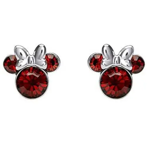 Disney Minnie Mouse Birthstone Jewelry, Silver Plated Crystal Stud Earrings for Women and Girls Disney Minnie Mouse Birthstone Jewelry, Silver Plated Crystal Stud Earrings for Women and Girls