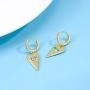 Dainty Huggie Hoop Earrings for Women 14K Gold Plated Delicate cute Cross Star Evil Eye Dangle Sleeper Earrings