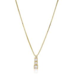 Vanbelle 18K Gold Plated Jewelry Geometric Pendant Necklace with Cubic Zirconia Stones for Women and Girls