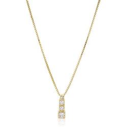 Vanbelle 18K Gold Plated Jewelry Geometric Pendant Necklace with Cubic Zirconia Stones for Women and Girls