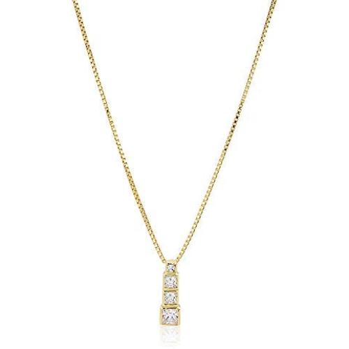 Vanbelle 18K Gold Plated Jewelry Geometric Pendant Necklace with Cubic Zirconia Stones for Women and Girls