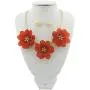 Bocar Bib Statement Pendant Dark Blue Flower Jewelry Set Necklace and Earrings for Women Gift (NK-10372) (red) Bocar Bib Statement Pendant Dark Blue Flower Jewelry Set Necklace and Earrings for Women Gift (NK-10372) (red)