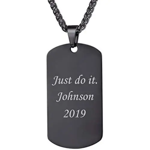U7 Personalized Dog Tags Necklace with Chain Stainless Steel Text/Image Print Photo Custom Engraving Pendant, Gift for Men Women(Tag/Round/Heart) U7 Personalized Dog Tags Necklace with Chain Stainless Steel Text/Image Print Photo Custom Engraving Pendant, Gift for Men Women(Tag/Round/Heart)