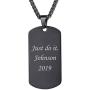 U7 Personalized Dog Tags Necklace with Chain Stainless Steel Text/Image Print Photo Custom Engraving Pendant, Gift for Men Women(Tag/Round/Heart)