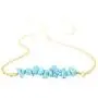 PearlyPearls 18k Gold Chain Choker Dainty Turquoise Beads Bar Necklace for Women Handmade Genstone Jewelry for Mothers Day