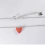 Tingle Red Opal Heart Necklace Pendant Sterling Silver Fine Jewelry For Women Fire Opal Pendant Necklace 925 Sterling Silver Heart Pendant Necklace For Girls