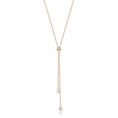 Lalynnly 14K Yellow Gold Plated Round Cubic Zirconia Minimalist Multi-way Necklace Bracelet for Women