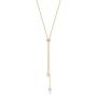 Lalynnly 14K Yellow Gold Plated Round Cubic Zirconia Minimalist Multi-way Necklace Bracelet for Women