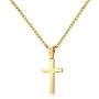 Ursteel Cross Necklace for Men, Stainless Steel Silver Black Gold Cross Pendant Necklace for Men, 16-24 Inches Box Chain