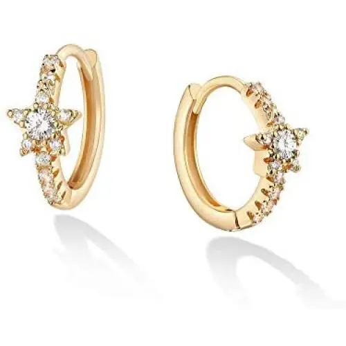 LOYATA Star Huggie Earrings Gold Dangle Hoop Drop 14K Gold Filled Dainty Small Simple Hypoallergenic Jewelry Gift for Women LOYATA Star Huggie Earrings Gold Dangle Hoop Drop 14K Gold Filled Dainty Small Simple Hypoallergenic Jewelry Gift for Women