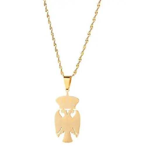 Stainless Steel Republic of Serbia Eagle Pendant Necklace for Women Men Srbija Serbian Chain Jewelry Stainless Steel Republic of Serbia Eagle Pendant Necklace for Women Men Srbija Serbian Chain Jewelry
