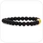 Nsitbbuery Fashion Alloy Baseball Bangle 8MM Matte Agate Lava Rock Beads Bracelet