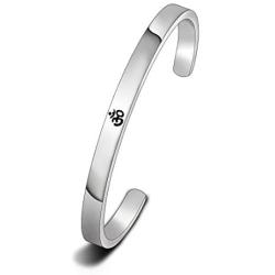 WUSUANED Yoga Jewelry Stainless Steel Aum Ohm Om Cuff Bracelet Meditation Gift