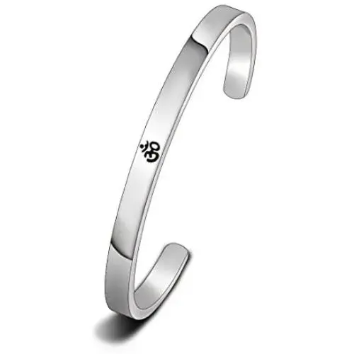 WUSUANED Yoga Jewelry Stainless Steel Aum Ohm Om Cuff Bracelet Meditation Gift WUSUANED Yoga Jewelry Stainless Steel Aum Ohm Om Cuff Bracelet Meditation Gift
