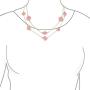 Bling Jewelry White Pink Orange Flower Long Gold Plated Crystal Accent Station Chain Wrap Layer Clover Necklace for Women 40 Inch