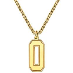 QeenseKc Sports Gold Lucky Number Necklace Inspiration Baseball Jersey Number Initial 25mm High Pendant Jewelry 3mm Wheat Chain