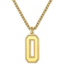 QeenseKc Sports Gold Lucky Number Necklace Inspiration Baseball Jersey Number Initial 25mm High Pendant Jewelry 3mm Wheat Chain