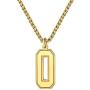 QeenseKc Sports Gold Lucky Number Necklace Inspiration Baseball Jersey Number Initial 25mm High Pendant Jewelry 3mm Wheat Chain