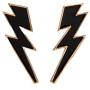 80s Lightning Bolt Earrings Exaggerated Womens Retro Cartoon Dripping Oil Enamel Lightning Neon Earrings for Women 70s 80s Party Jewelry
