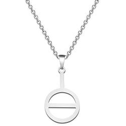 CENWA Agender Symbol Necklace Non-Binary Gender Androgyne Androgyny Sign Genderqueer Genderfluid Bigender Trigender