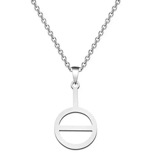 CENWA Agender Symbol Necklace Non-Binary Gender Androgyne Androgyny Sign Genderqueer Genderfluid Bigender Trigender