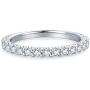 HAFEEZ CENTER 14K Solid Gold 2.5mm Half Eternity Moissanite Wedding Band Ring