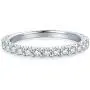 HAFEEZ CENTER 14K Solid Gold 2.5mm Half Eternity Moissanite Wedding Band Ring HAFEEZ CENTER 14K Solid Gold 2.5mm Half Eternity Moissanite Wedding Band Ring