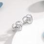 Jewelry Set for women, 925 Sterling Silver Stud Earrings, Love Pendant Necklace with White/Purple/Blue Cubic Zirconia for Girlfriend , Best valentines-day Gift Mothers Day Mom Gifts from Daughter Son