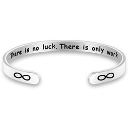 UJIMS Appreciation Gift There is No Luck There is Only Work Bracelet Employee Coworker Gift Thank You Social Worker Jewelry