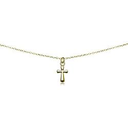 GemStar USA Sterling Silver Polished Cross Dainty Choker Necklace