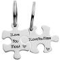 Raysunfook I Love You More I Love You Most Valentines Day Puzzle Piece Necklace Jigsaw Keychain 2 Set Pendant Birthday Gift Anniversary for Boyfriend Girlfriend Wife Husband