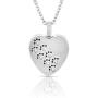 Heartfelt CZ Paw Print Across Heart Cremation Jewelry Necklace Urn Memorial Keepsake Pendant for Ashes with Funnel Fill Kit