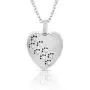 Heartfelt CZ Paw Print Across Heart Cremation Jewelry Necklace Urn Memorial Keepsake Pendant for Ashes with Funnel Fill Kit