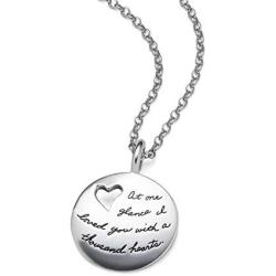 BB Becker One Glance Sterling Silver Necklace - Gift for Girlfriend/Wife, I Love You Heart Jewelry for Her, Romantic, Anniversary, Relationship, Birthday Gifts