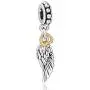 EVESCITY Silver Guardian Angel Wing w/Heart Bead Sterling Charm Fits Pandora & Similar Bracelets EVESCITY Silver Guardian Angel Wing w/Heart Bead Sterling Charm Fits Pandora & Similar Bracelets