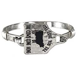 Wonderent I’LL Love You Till The Cows Come Home Metal Bangle Bracelet