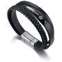 VNOX Her King His Queen Handmade Genuine Leather Wrap Cuff Wristband Bracelet for Him Her