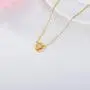 Solid 18k Gold Flower Pendant Necklace for Women, Real Gold Fine Jewelry Gifts for Wife/Girlfriend/Mother, Birthday Present for Her, 16+1 Inch Chain