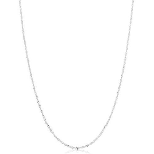 925 Sterling Silver 1.3 mm Singapore Chain Pendant Necklace for Women (14, 16, 18, 20, 22, 24, 30 or 36 inch)
