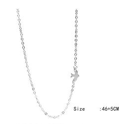 TseanYi Sidesway Dove Choker Necklace Tiny Silver Bird Dove Necklace Chain Sparrow Cute Necklaces Jewelry for Women and Girls (Silver)