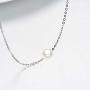 14K Solid Gold Pearl Necklace for Women, Real Freshwater Cultured Pearl Pendant Necklace 7.5mm Dainty Single Pearl Choker Adjustable Necklaces Fine Jewelry Gift for Her, Mom, Wife 16''-18''