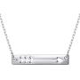 925 Sterling Silver Love Arrow Horizontal Sideways Minimalist Bar Pendant Necklace for Women Teen Girls Gift, 18 inch + 2 inch