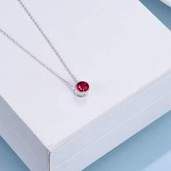 925 Sterling Silver Solitaire Cubic Zirconia Necklace for Women Teen Girls