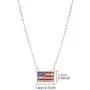 LUX ACCESSORIES Gold Tone American Flag Red Blue Crystal Rhinestones Necklace
