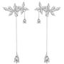 SLUYNZ 925 Sterling Silver Leaves Wrap Earrings Cuff for Women Teens Sparkling CZ Crystals Crawler Earrings Dangling Chain