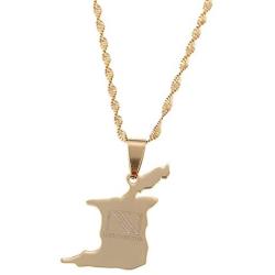 Trinidad and Tobago Map Flag Pendant Necklace Gold Color Trendy Country Map Jewelry Gifts
