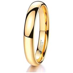 Crownal 1mm 2mm 3mm 4mm 5mm 6mm 7mm 8mm Tungsten White/Yellow Gold/Rose Gold/Black Wedding Band Ring Men Women Plain Dome Polished Comfort Fit Size 3 To 17